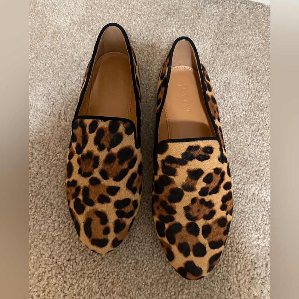 J Crew leopard print loafers